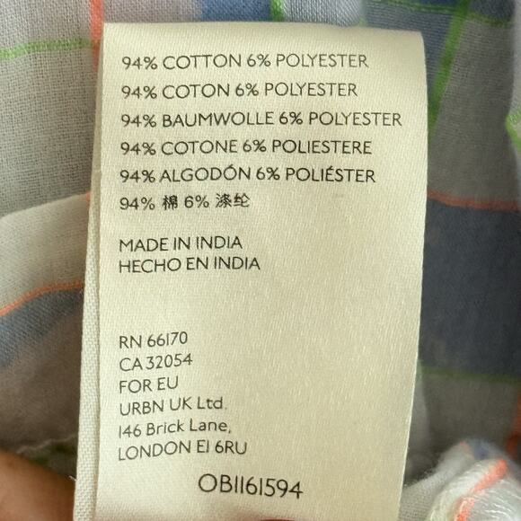 Pilcro And The Letterpress Anthropologie Shirt Womens S Button Up Plaid Splatter - Picture 9 of 13